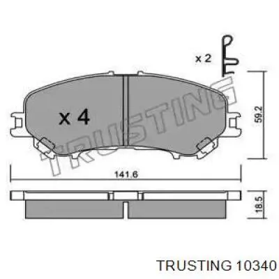 Передние тормозные колодки 10340 Trusting