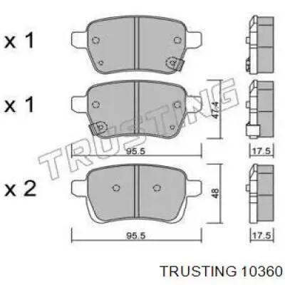 Передние тормозные колодки 10360 Trusting