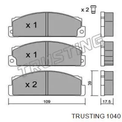 Передние тормозные колодки 1040 Trusting