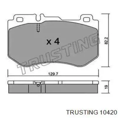 1042.0 Trusting sapatas do freio dianteiras de disco