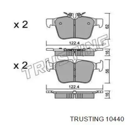 Задние тормозные колодки 10440 Trusting