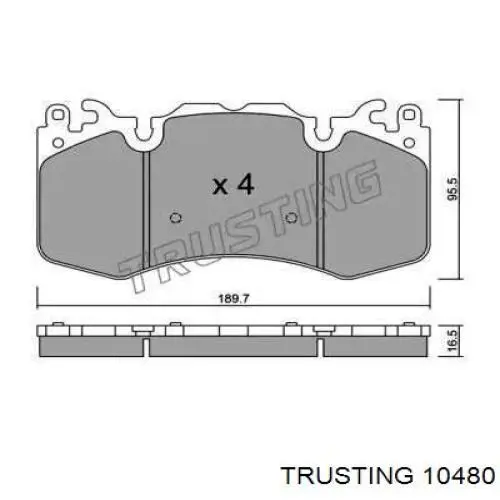 Передние тормозные колодки 10480 Trusting