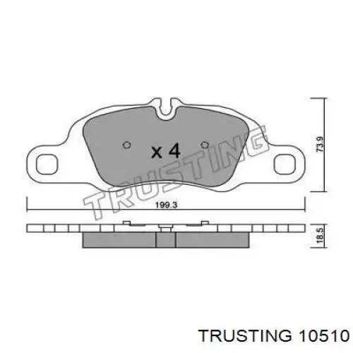 Передние тормозные колодки 10510 Trusting