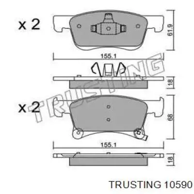 Передние тормозные колодки 10590 Trusting