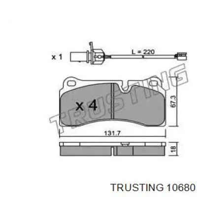 Задние тормозные колодки 10680 Trusting