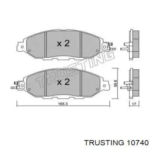 Передние тормозные колодки 10740 Trusting