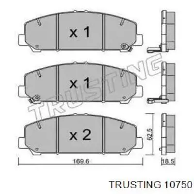 Передние тормозные колодки 10750 Trusting