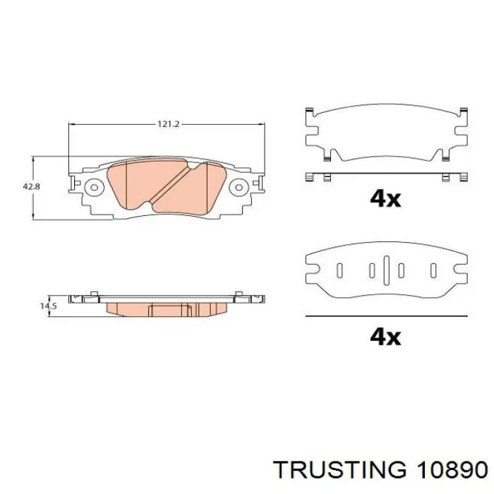 1089.0 Trusting sapatas do freio traseiras de disco