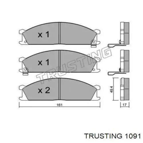 Передние тормозные колодки 1091 Trusting