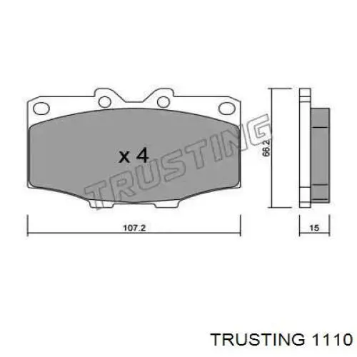 Передние тормозные колодки 1110 Trusting