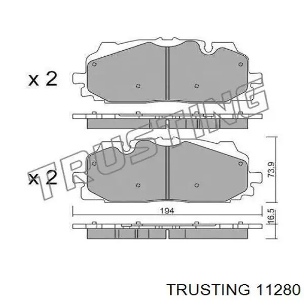 1128.0 Trusting sapatas do freio dianteiras de disco