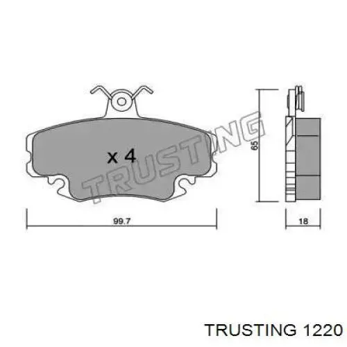 122.0 Trusting колодки тормозные передние дисковые