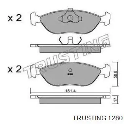 Передние тормозные колодки 1280 Trusting