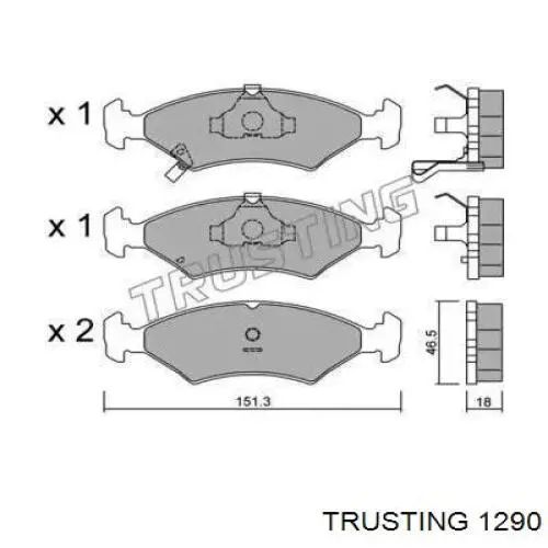 129.0 Trusting колодки тормозные передние дисковые