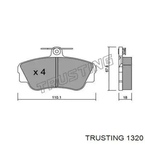 Передние тормозные колодки 1320 Trusting