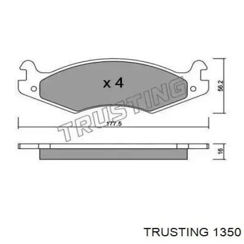 Передние тормозные колодки 1350 Trusting