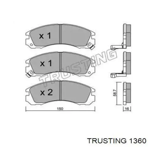 136.0 Trusting колодки тормозные передние дисковые