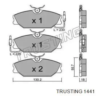 Монтажный комплект задних барабанных колодок 1441 Trusting