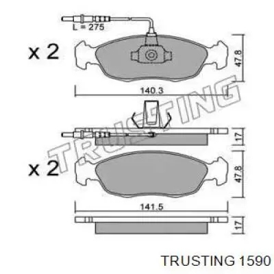 Передние тормозные колодки 1590 Trusting