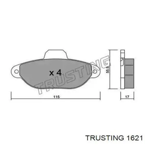 Передние тормозные колодки 1621 Trusting