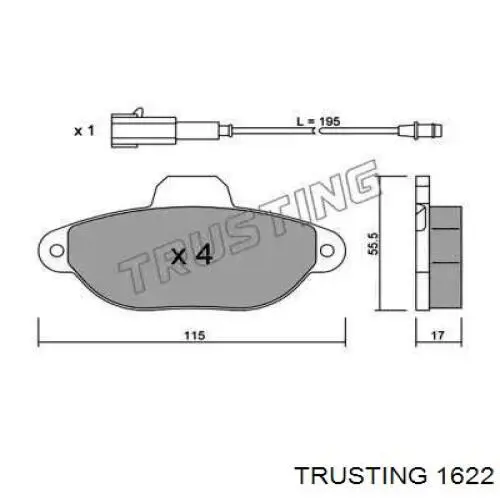 Передние тормозные колодки 1622 Trusting