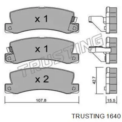 Задние тормозные колодки 1640 Trusting