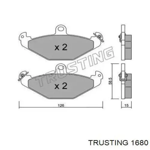 Задние тормозные колодки 1680 Trusting