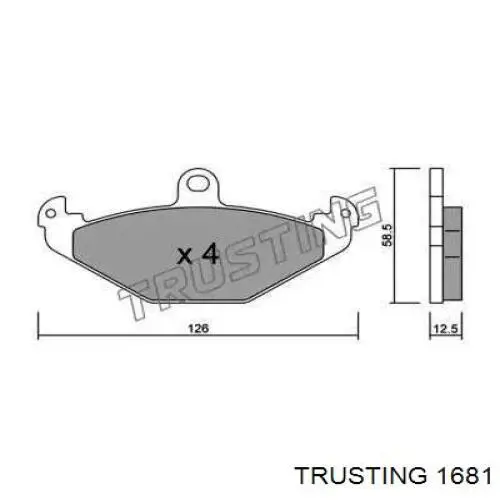 Задние тормозные колодки 1681 Trusting