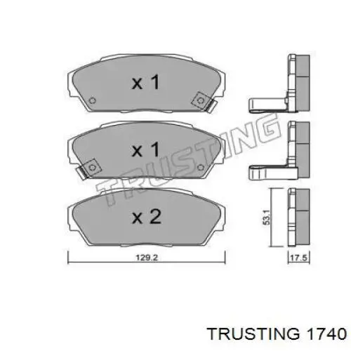 Передние тормозные колодки 1740 Trusting