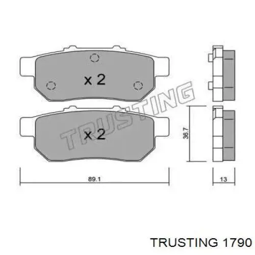 Задние тормозные колодки 1790 Trusting