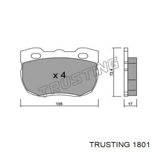 Передние тормозные колодки 1801 Trusting