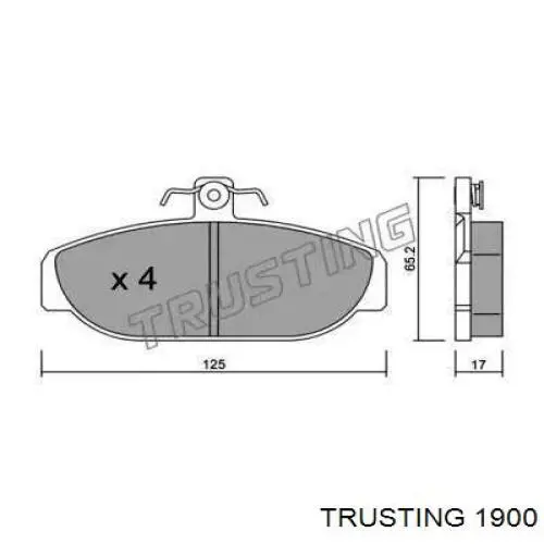 190.0 Trusting колодки тормозные передние дисковые