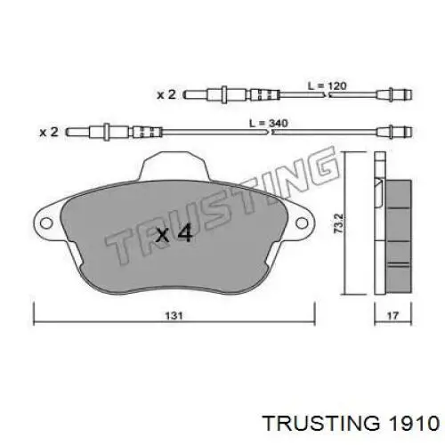 Передние тормозные колодки 1910 Trusting