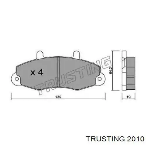 Передние тормозные колодки 2010 Trusting