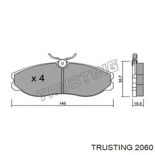 Передние тормозные колодки 2060 Trusting