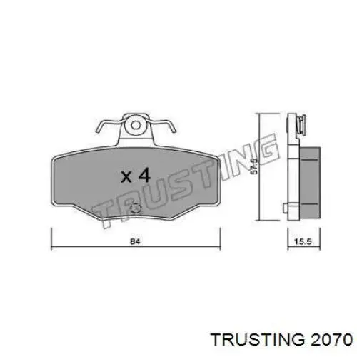 Задние тормозные колодки 2070 Trusting