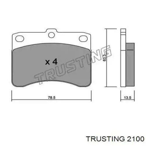 Передние тормозные колодки 2100 Trusting