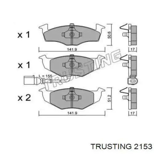 Передние тормозные колодки 2153 Trusting