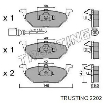 Передние тормозные колодки 2202 Trusting