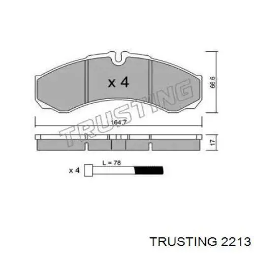 Передние тормозные колодки 2213 Trusting