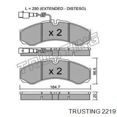 Задние тормозные колодки 2219 Trusting