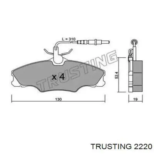 Передние тормозные колодки 2220 Trusting