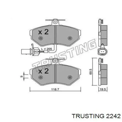 Передние тормозные колодки 2242 Trusting