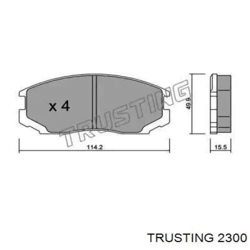 Передние тормозные колодки 2300 Trusting