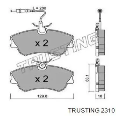 Передние тормозные колодки 2310 Trusting