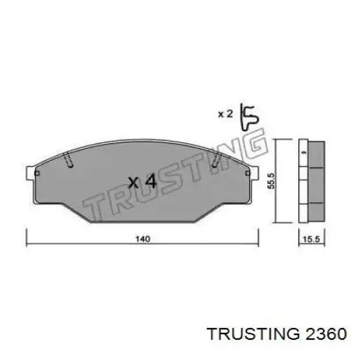 Передние тормозные колодки 2360 Trusting