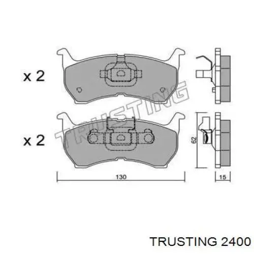 Передние тормозные колодки 2400 Trusting