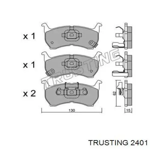 Передние тормозные колодки 2401 Trusting