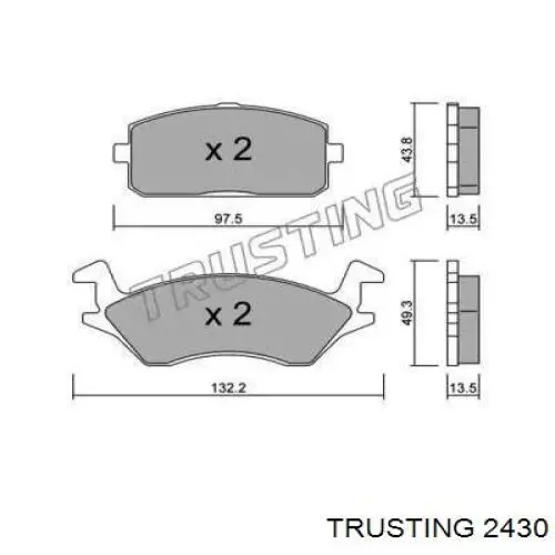 Передние тормозные колодки 2430 Trusting