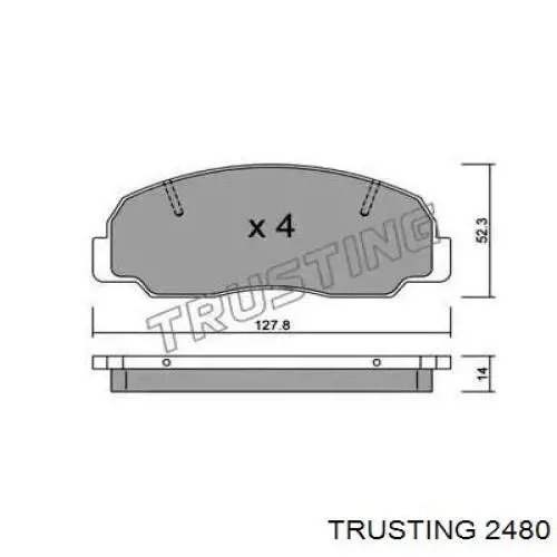 Передние тормозные колодки 2480 Trusting